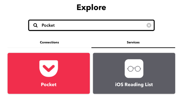 IFTTTでPocketを登録している