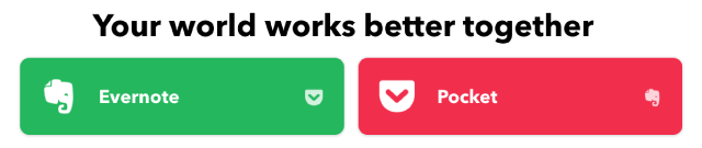 IFTTTでPocketとEvernoteを登録した